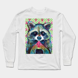 CUTE RACCOON WITH WATERMELON Long Sleeve T-Shirt